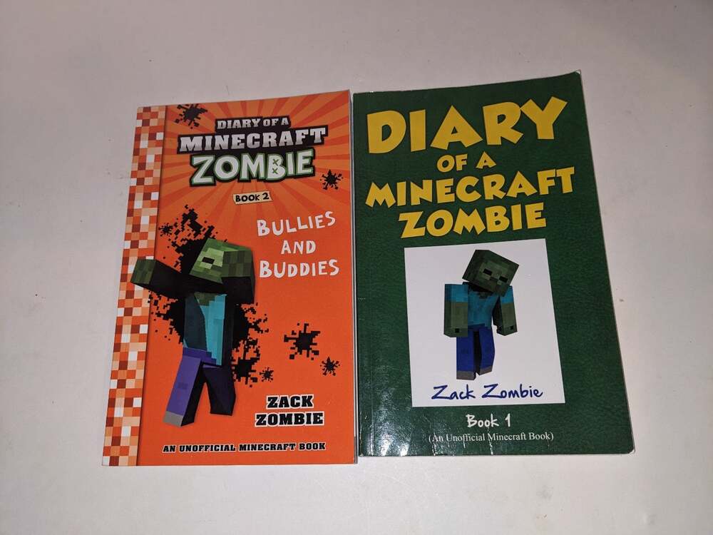 Lot 2 Diary of a Minecraft Zombie Paperback Books
